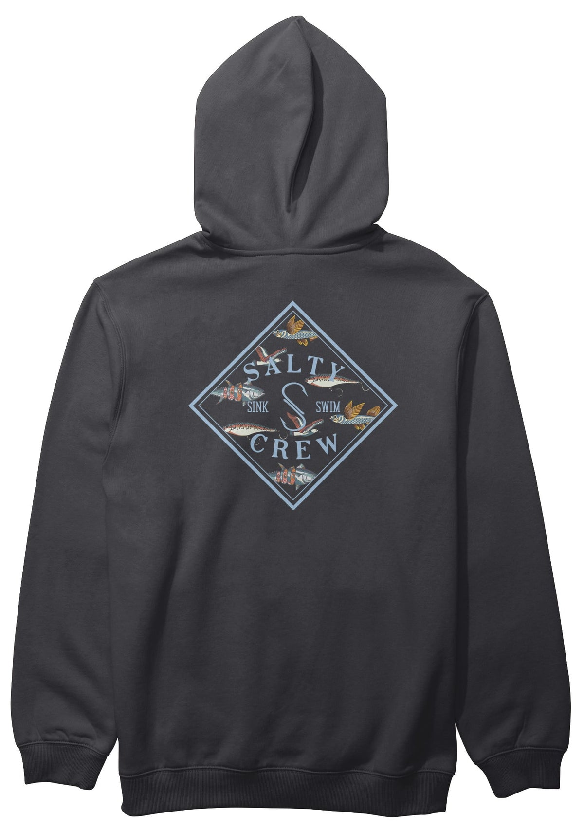 Salty Crew Tippet Fill Fleece Pullover Hoody - Black – back view