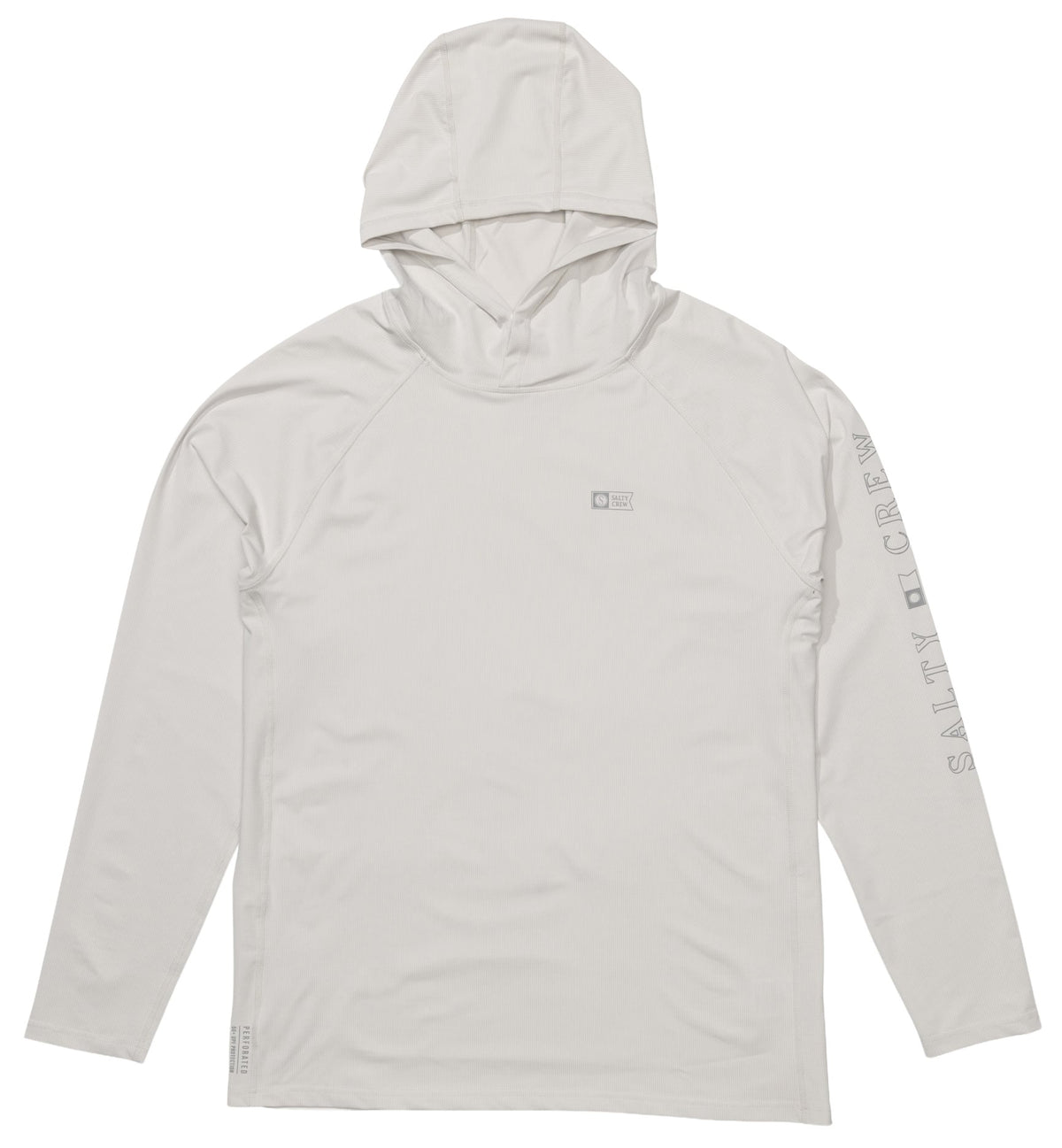 Salty Crew Apex Perforated Men's Hooded Sun Shirt - Light Grey