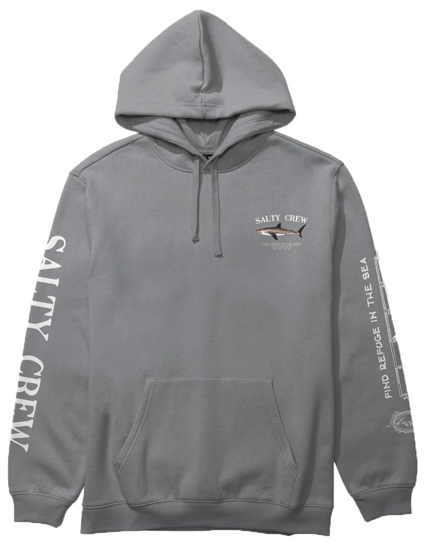 Salty Crew Bruce Fleece Hoodie - Premium Midweight Pullover Sweatshirt, Shark Skin