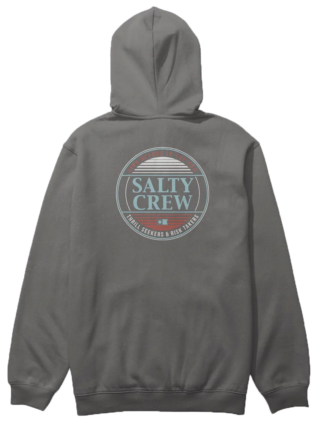 Salty Crew Simple Fade Zip Fleece Hoody - Charcoal – back view