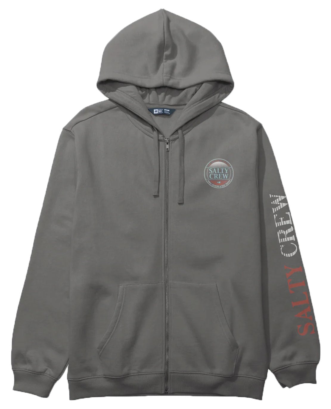 Salty Crew Simple Fade Zip Fleece Hoody - Charcoal