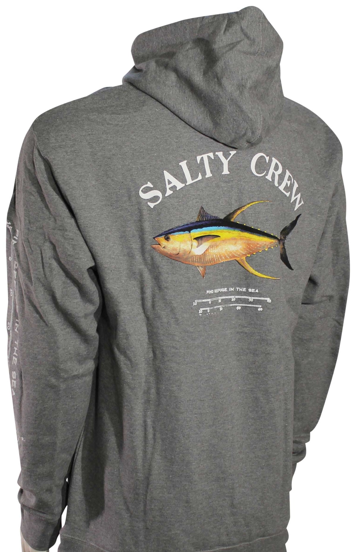 Salty Crew Ahi Mount Pullover Hoody - Gunmetal Heather – back view