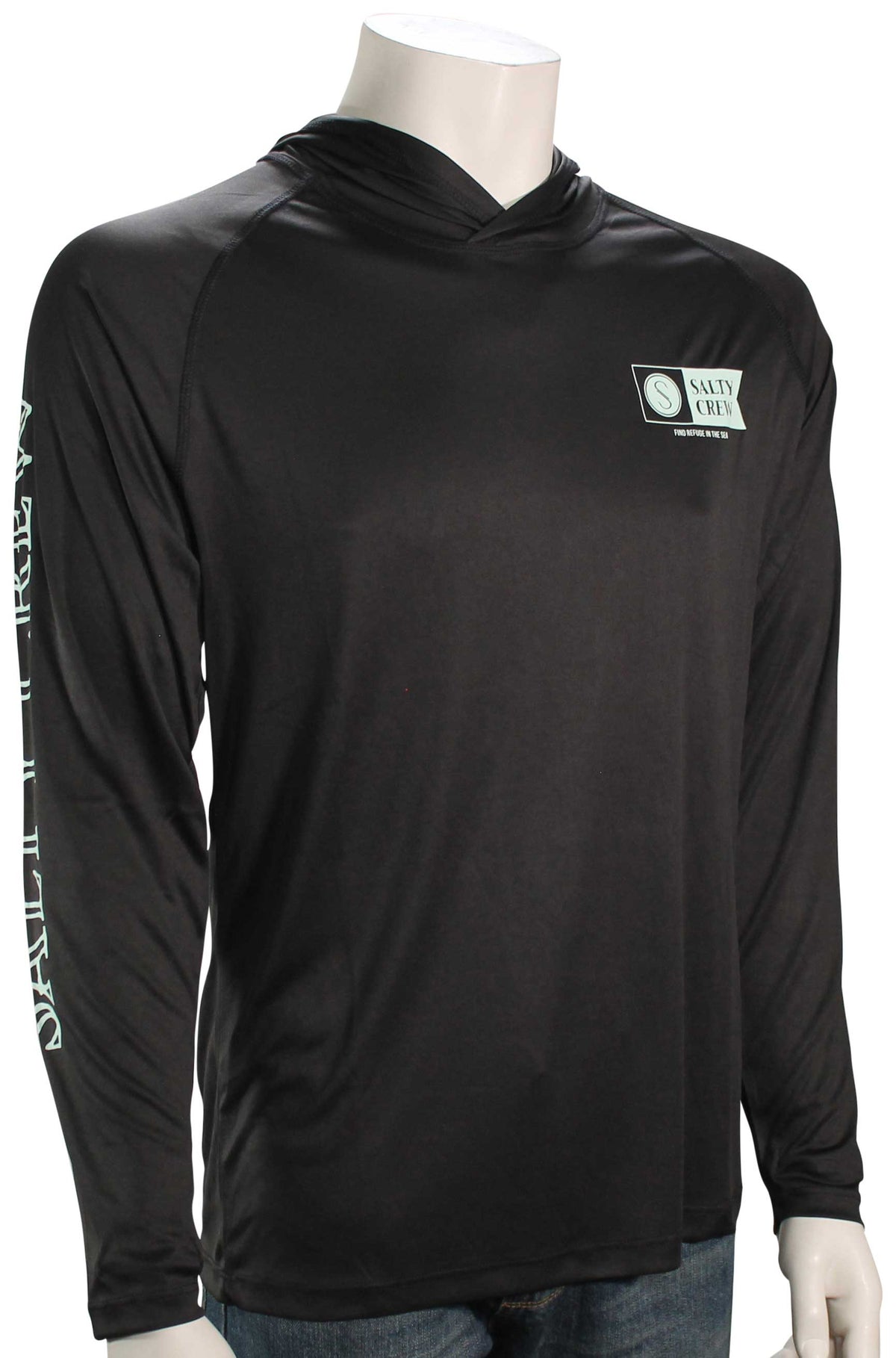 Salty Crew Over Under Pinnacle Tech Pullover Hoody - Black / Aqua
