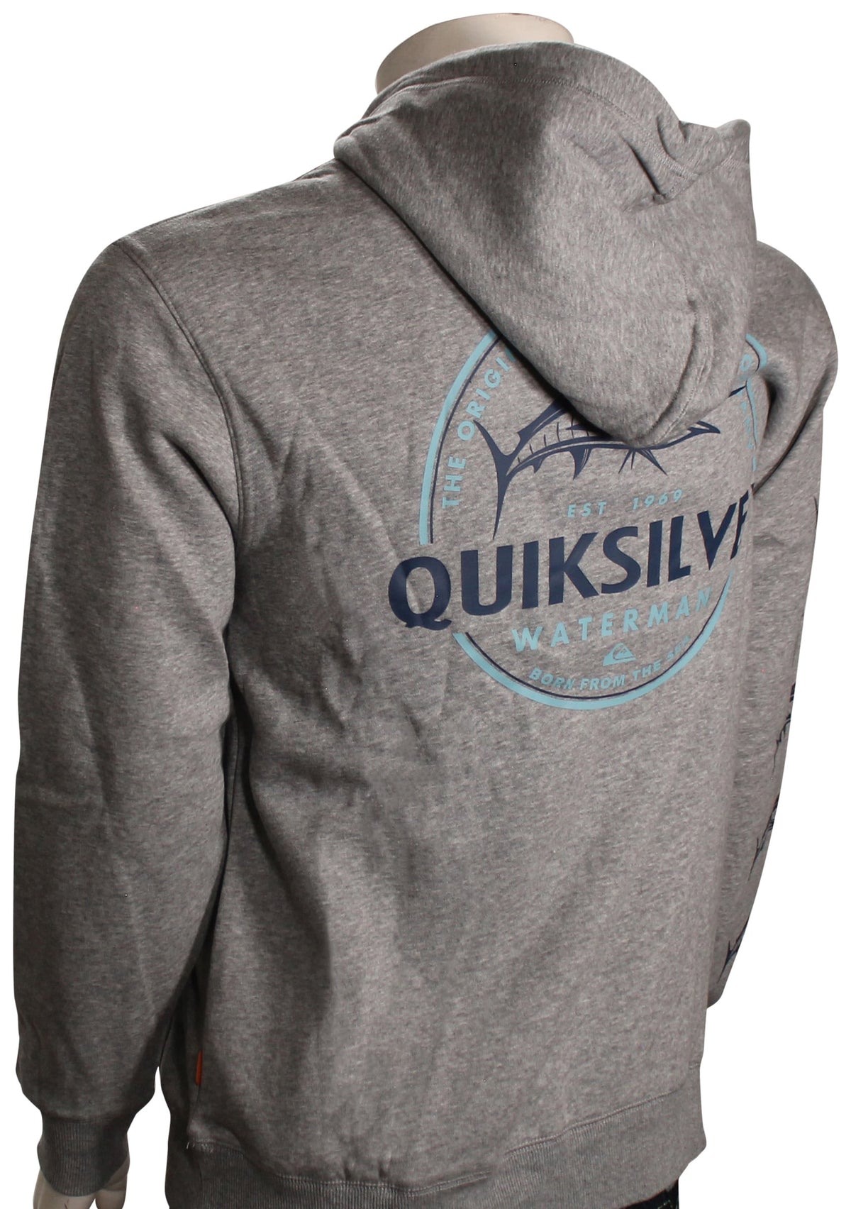 Quiksilver Waterman Big Day Hoody - Grey Heather – back view
