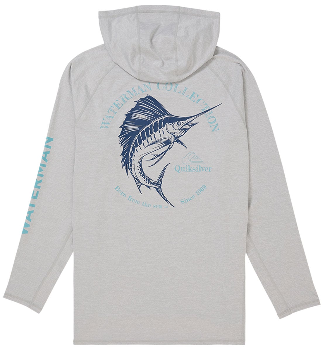 Quiksilver Waterman Marley Surf Hoody - Light Grey Heather – back view