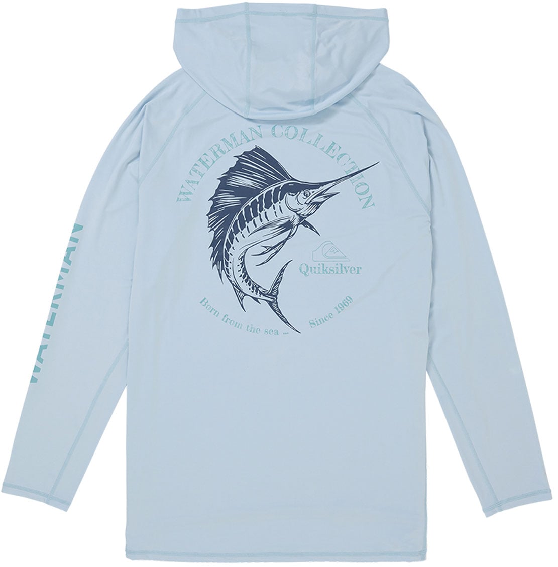 Quiksilver Waterman Marley Surf Hoody - Skyway Blue – back view