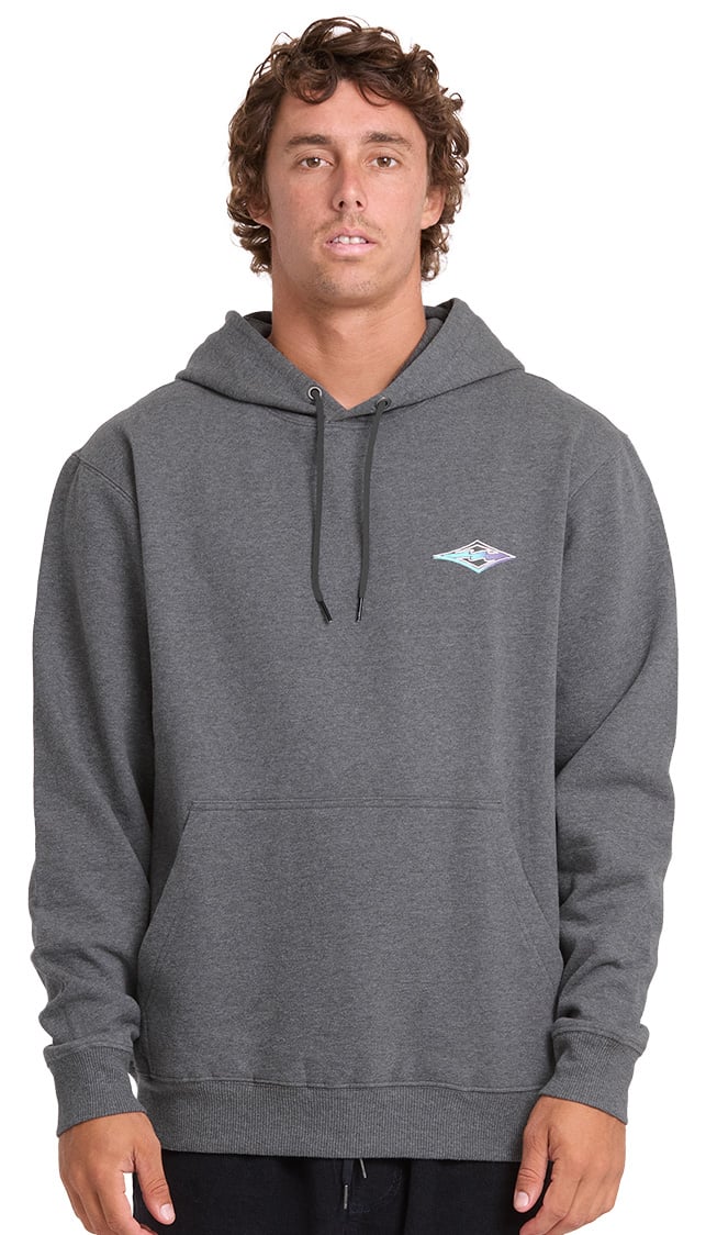Billabong Crayon Wave Men's Pullover Hoody - Dark Grey Heather