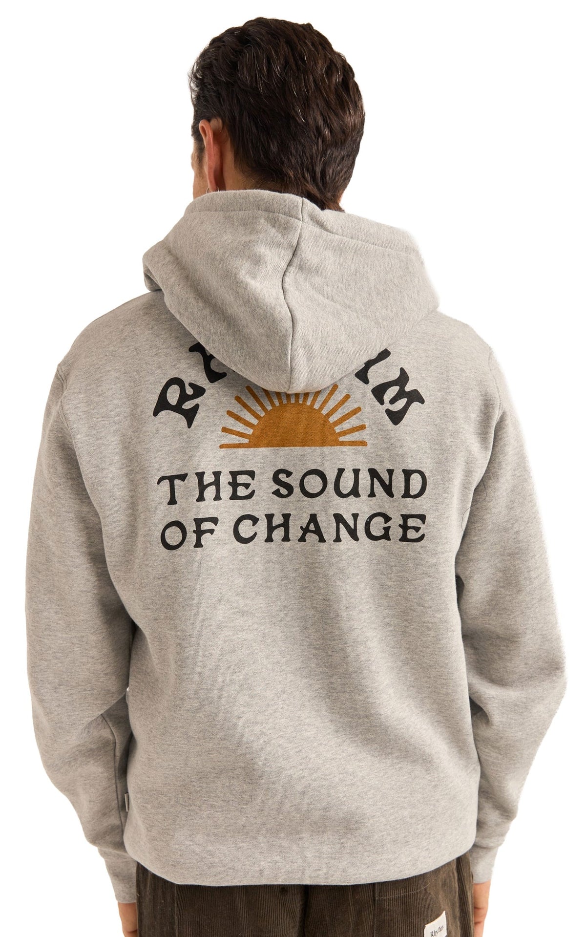Rhythm Awake Fleece Men's Pullover Hoody - Grey Heather – back view