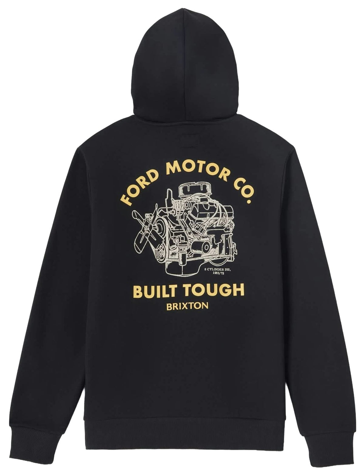 Brixton Ford Built Tough Pullover Hoody - Burnt Rubber – back view