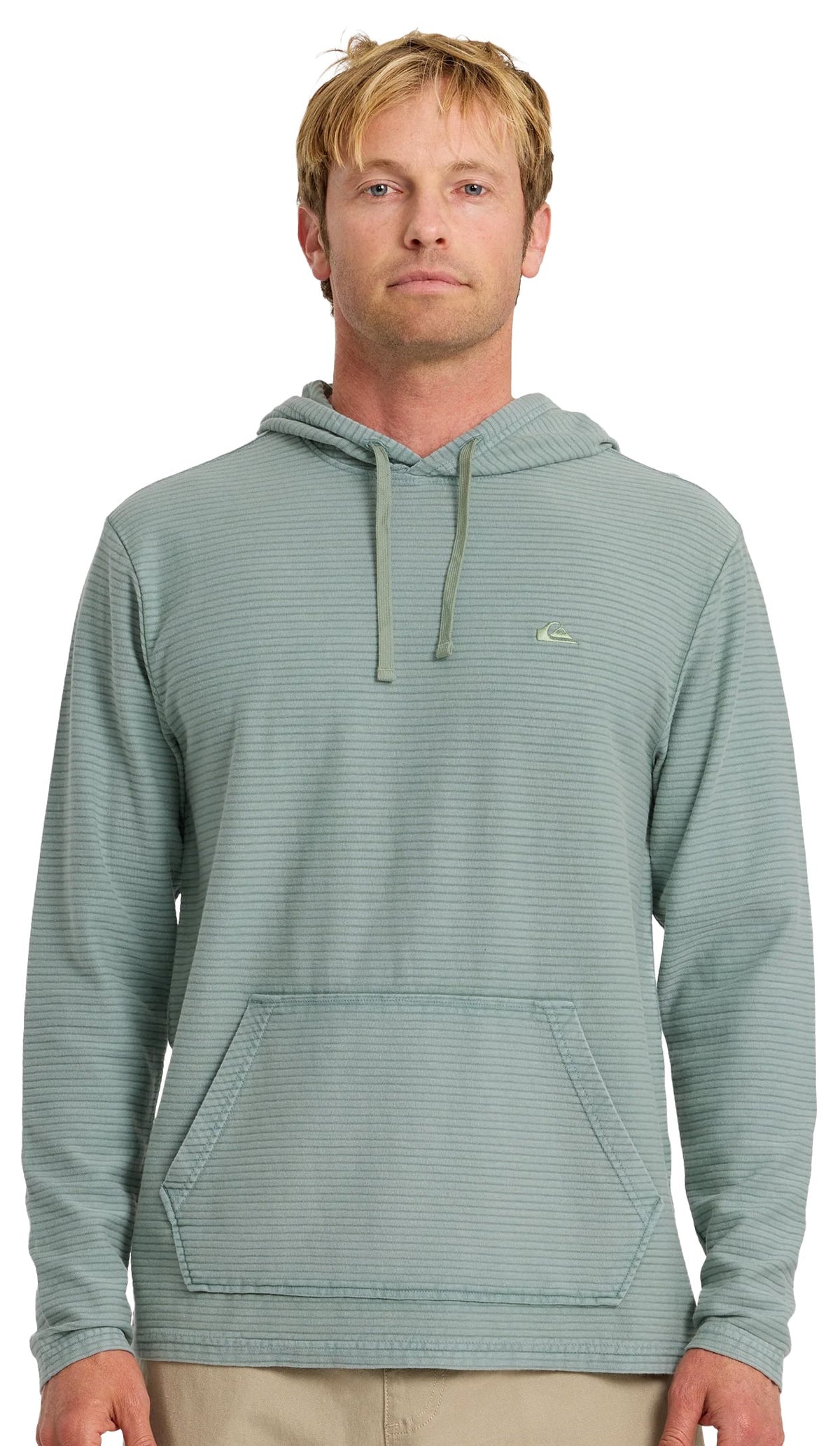 Quiksilver Alamitos Jacquard Stripe Men's Pullover Hoodie - Lily Pad
