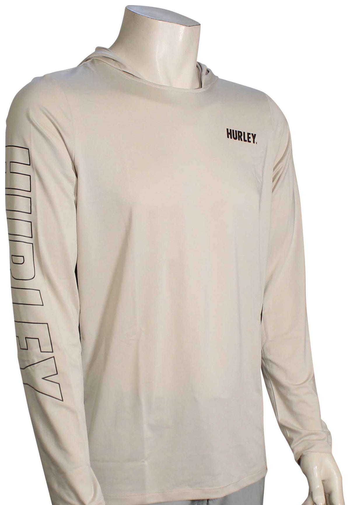 Hurley H2O-DRI Atticus Fastlane LS Surf Hoody - Bone Heather