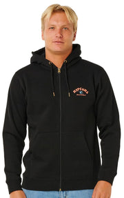 Rip Curl Shred Zip Thru Fleece Hoody - Black