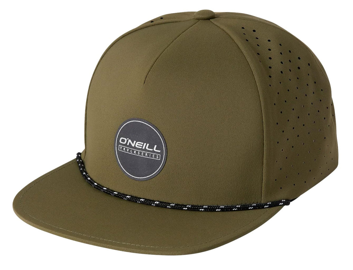 O'Neill Men’s TRVLR Snapback Hat - Mid Profile 6 Panel Performance Cap, Dark Olive