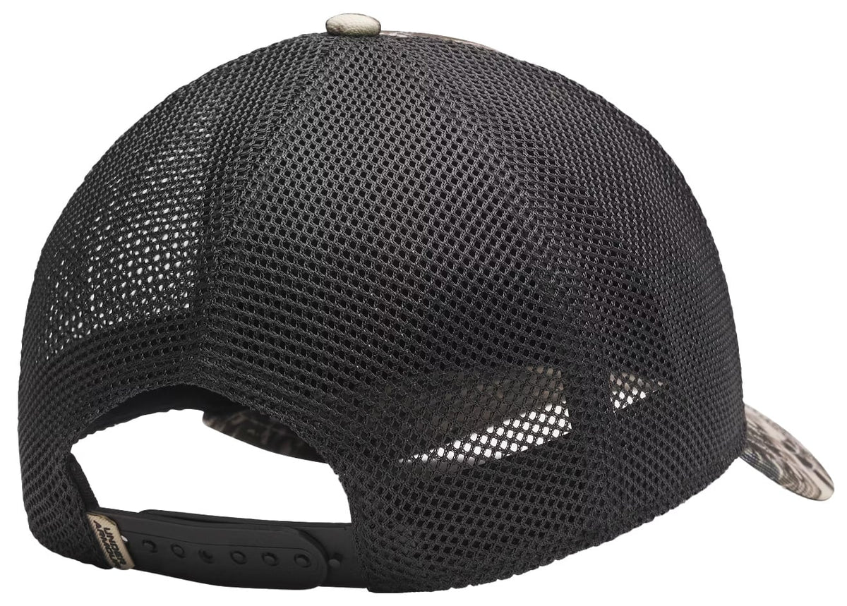 Under Armour Essential Mid Snapback Hat - Desert Sand / Black – back view