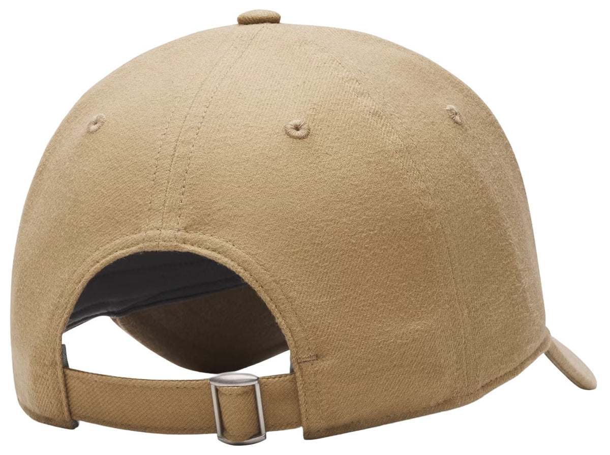 Under Armour Blitzing Low Brushed Adjustable Hat - Camel / Summit White – back view