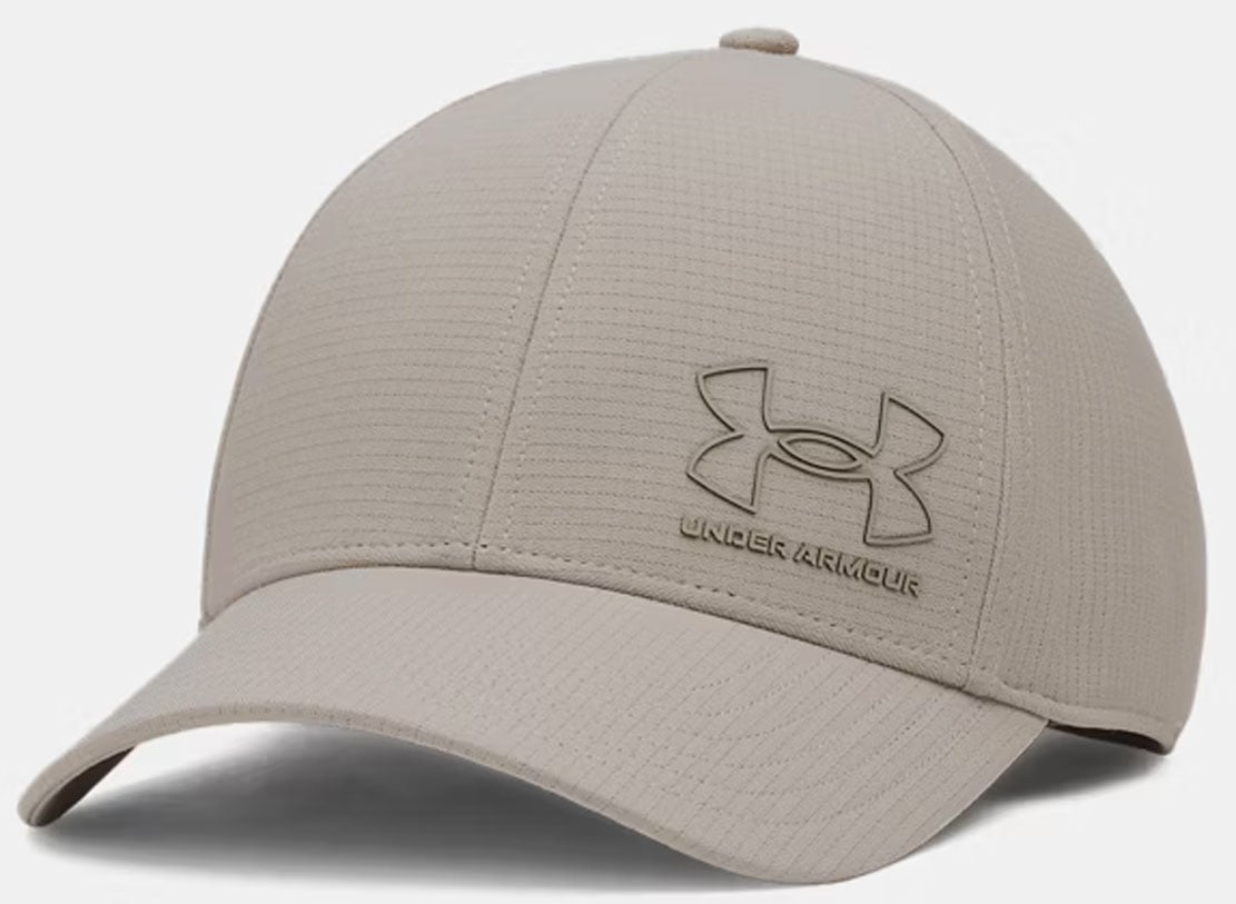 Under Armour ArmourVent Low Men’s Stretch Fit Hat - Breathable Performance, Timberwolf Taupe