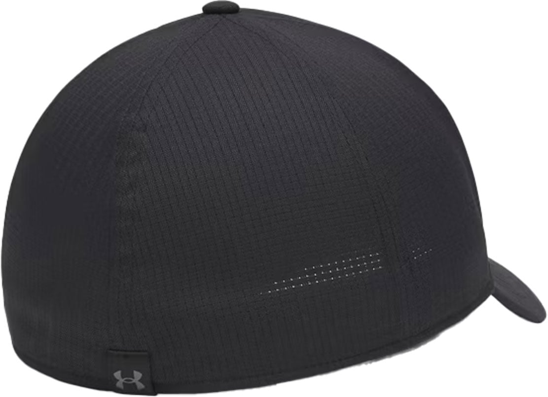 Under Armour ArmourVent Low Men’s Stretch Fit Hat - Breathable Performance, Black/Castlerock – back view