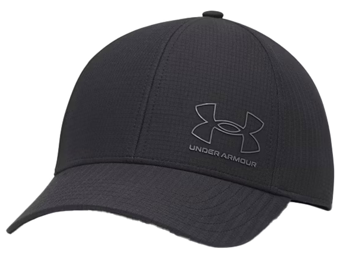 Under Armour ArmourVent Low Men’s Stretch Fit Hat - Breathable Performance, Black/Castlerock