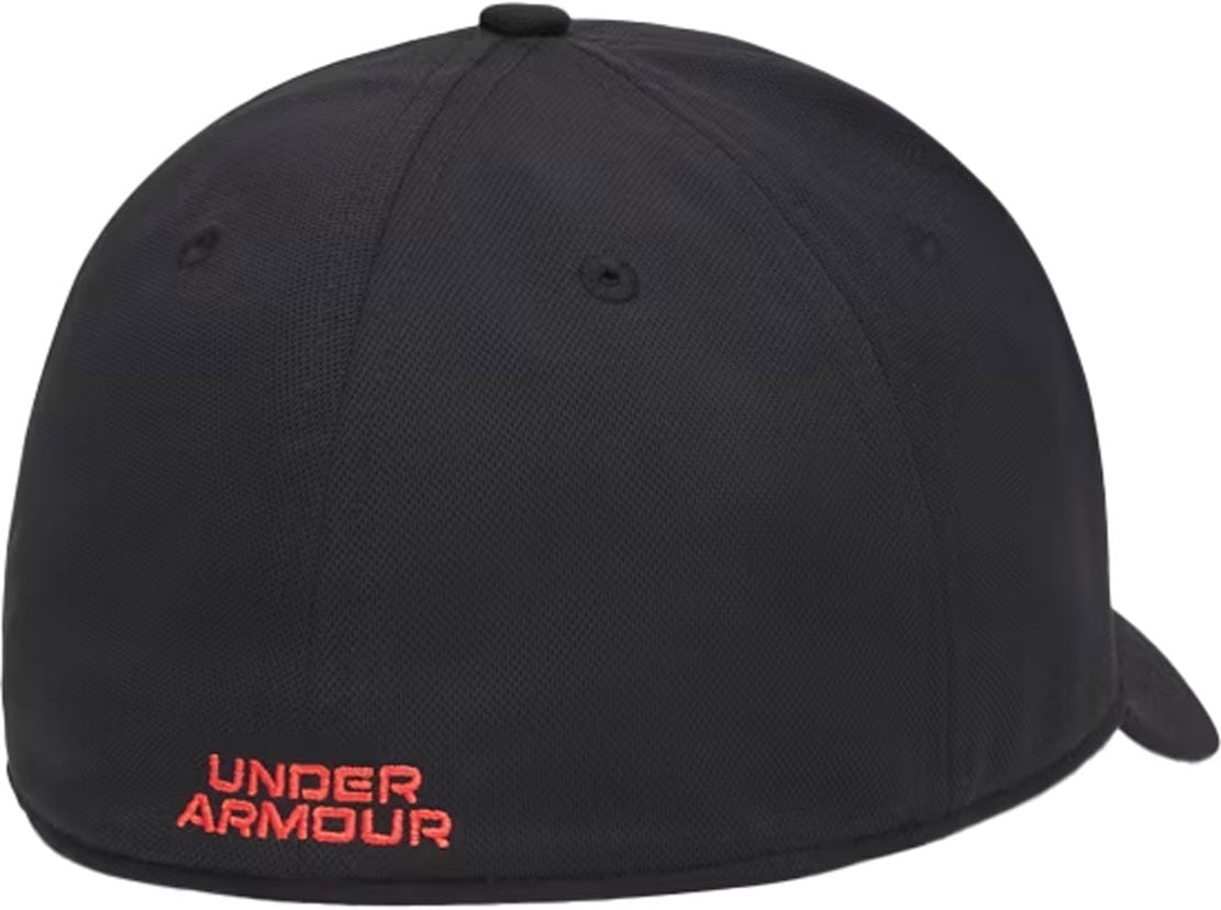 Under Armour Blitzing Low Men’s Hat - Stretch Fit, Black/Venom Red – back view