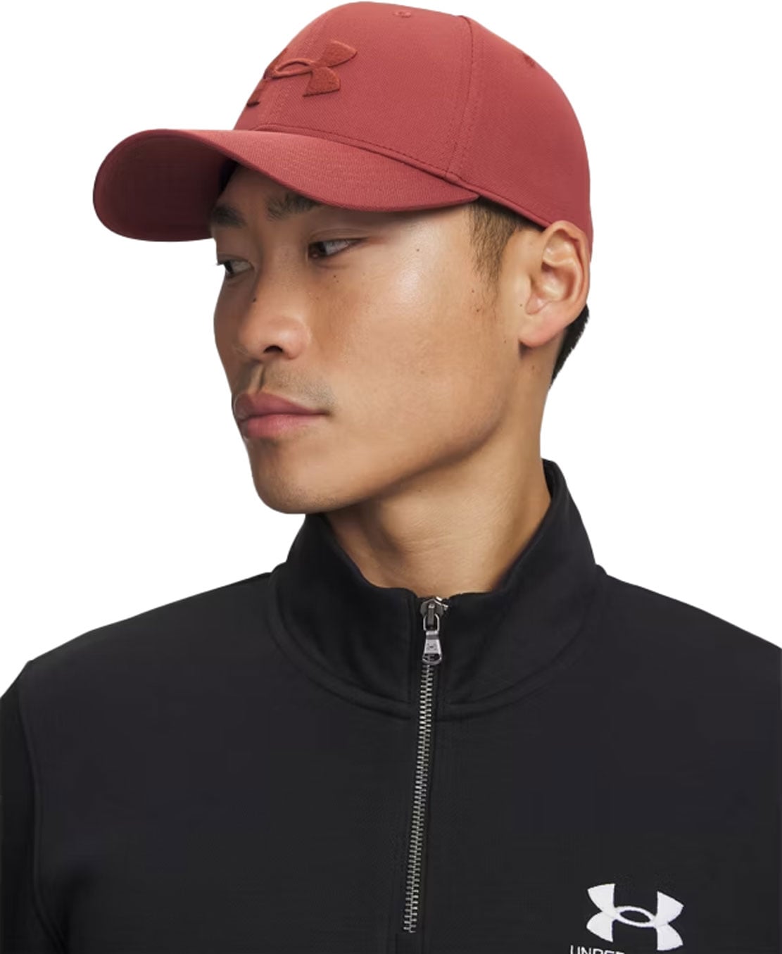 Under Armour Blitzing Low Men’s Hat - Stretch Fit, Cinna Red – alternate view 1
