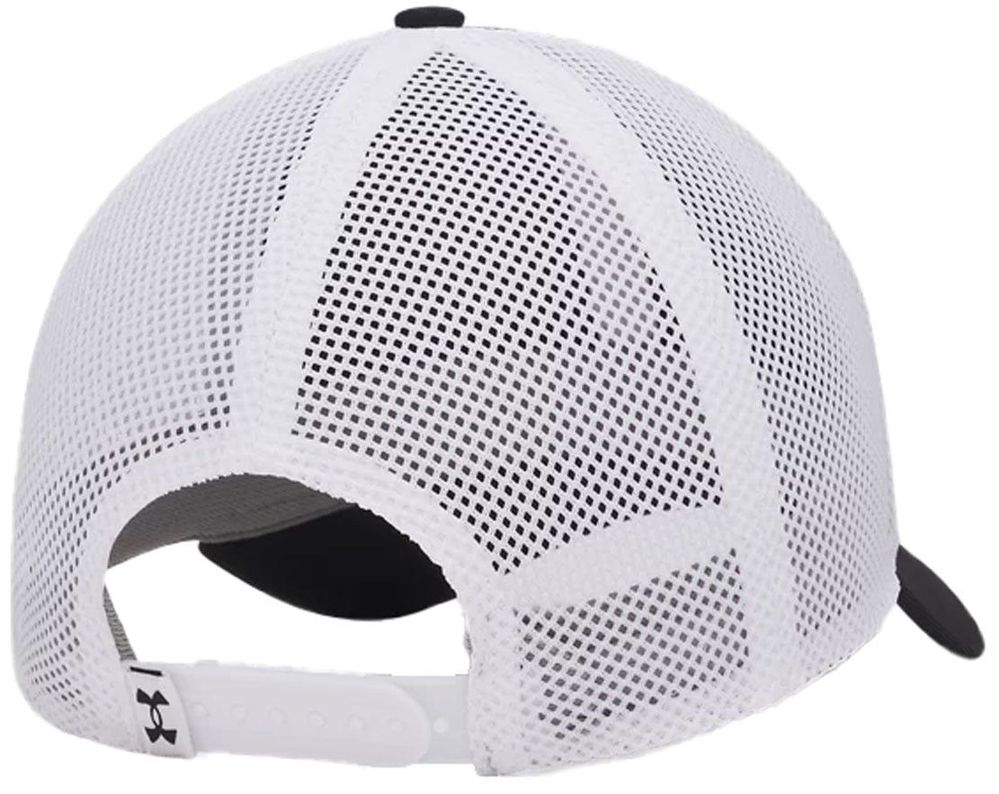 Under Armour Freedom Mid Men’s Trucker Hat - Mesh Back, Black/White – back view