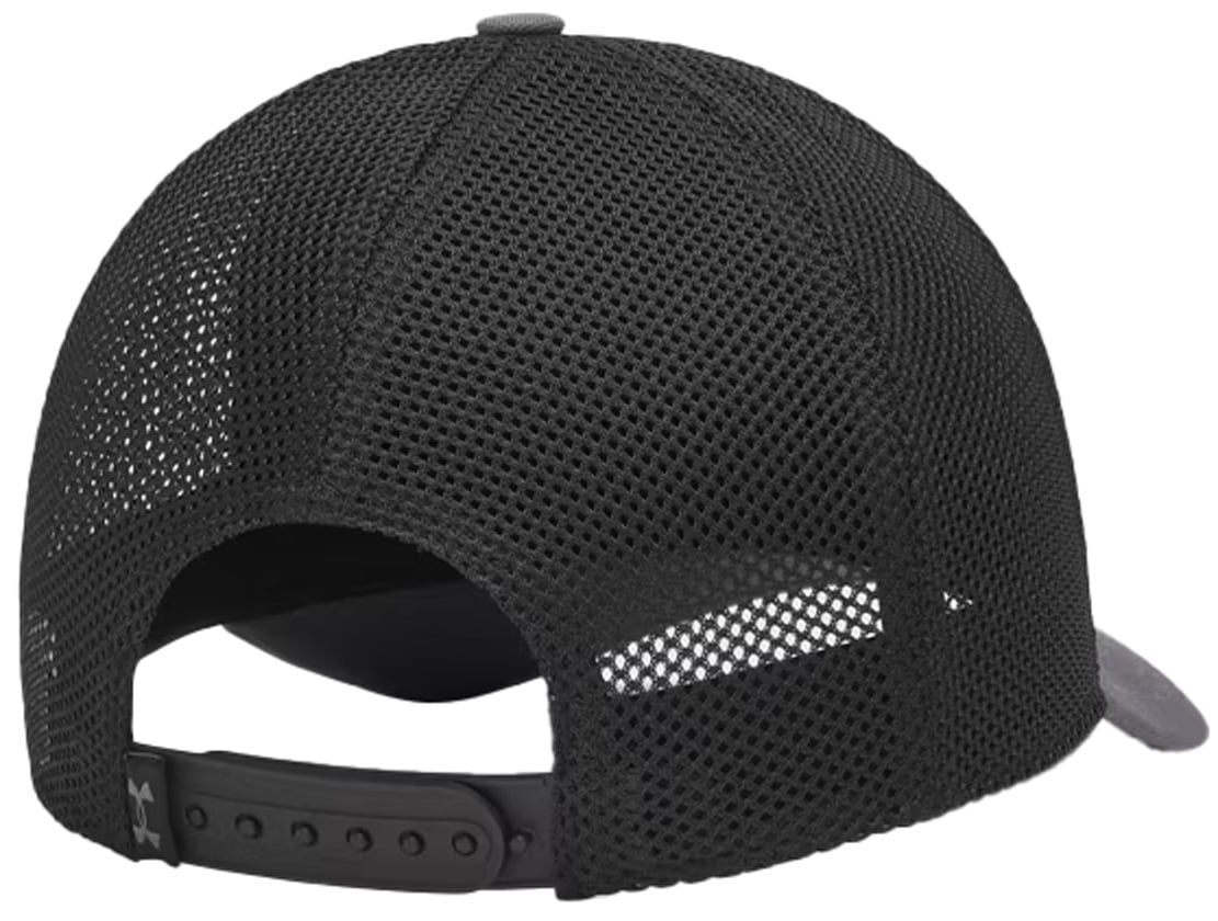 Under Armour Freedom Mid Men’s Trucker Hat - Mesh Back, Castlerock/Black – back view