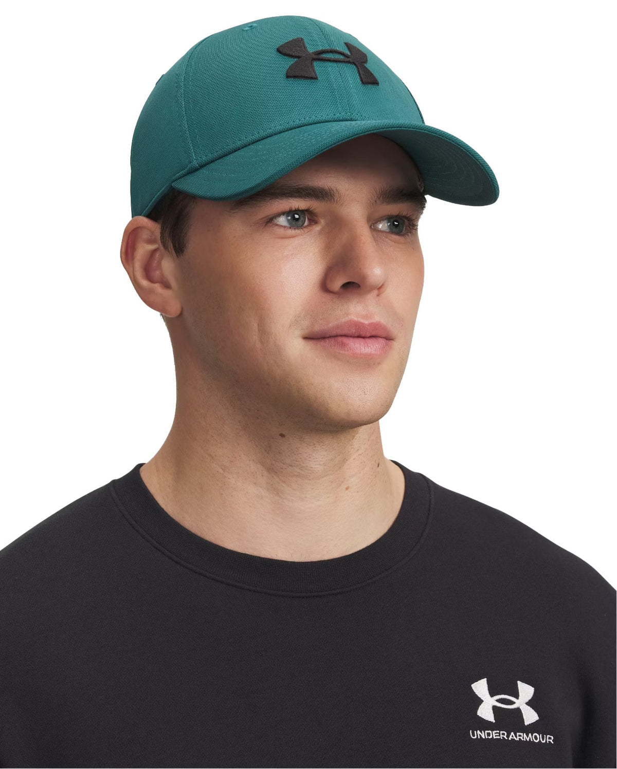 Under Armour Blitzing Low Men’s Hat - Stretch Fit, Rack Green / Black – alternate view 1
