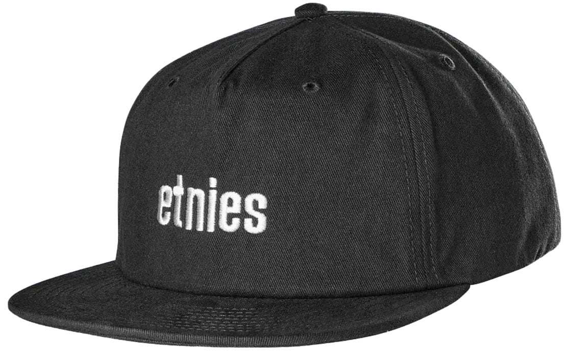 Etnies Wordmark Embroidery Men's Snapback Hat - Black