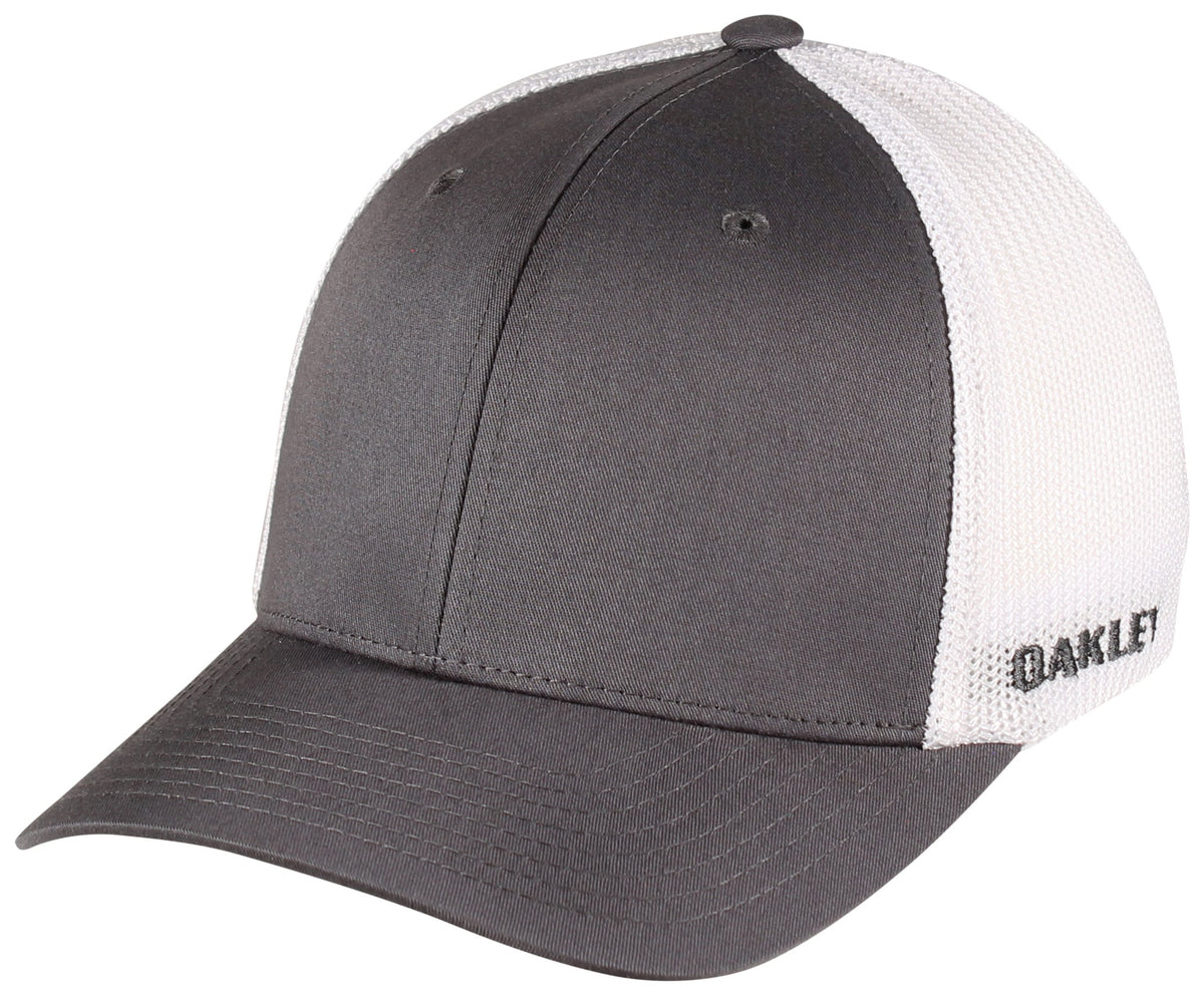 Oakley Golf Cresting Stretch Trucker Hat - Forged Iron / White - L/XL