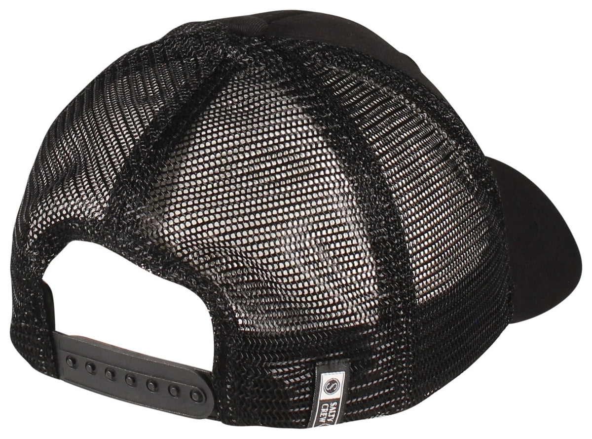 Salty Crew Watermark Retro Trucker Hat - Black – back view