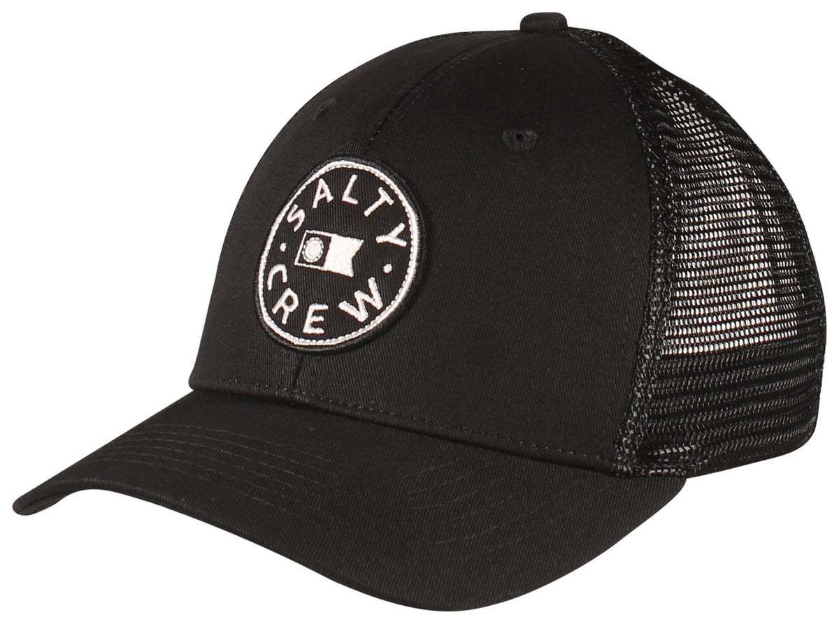 Salty Crew Watermark Retro Trucker Hat - Black