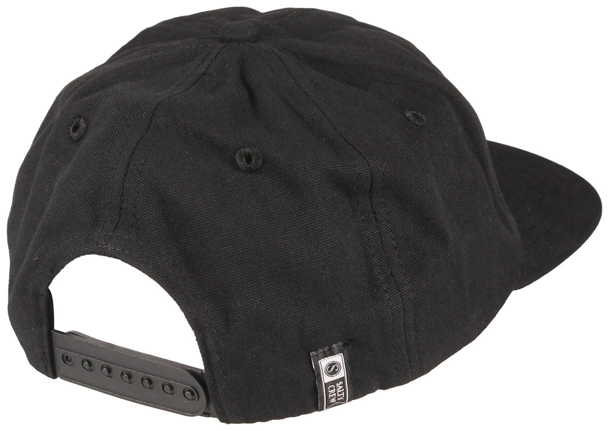 Salty Crew America A-Frame Snapback Hat - Black – back view