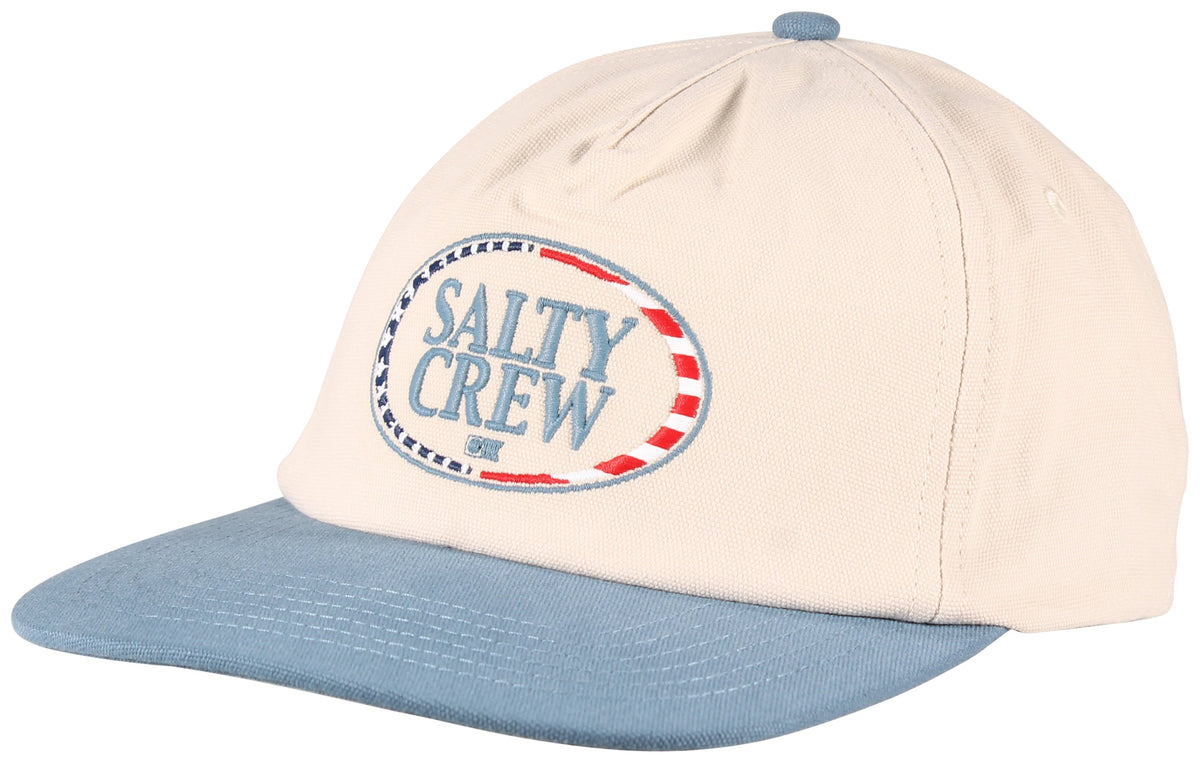 Salty Crew America A-Frame Snapback Hat - White / Slate