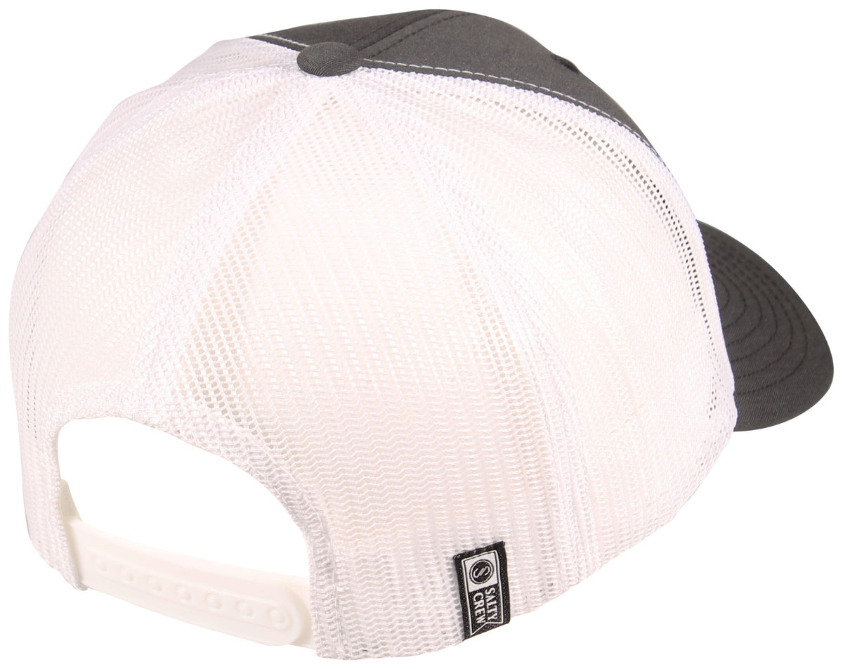 Salty Crew Bottom Dweller Retro Trucker Hat - Charcoal / White – back view