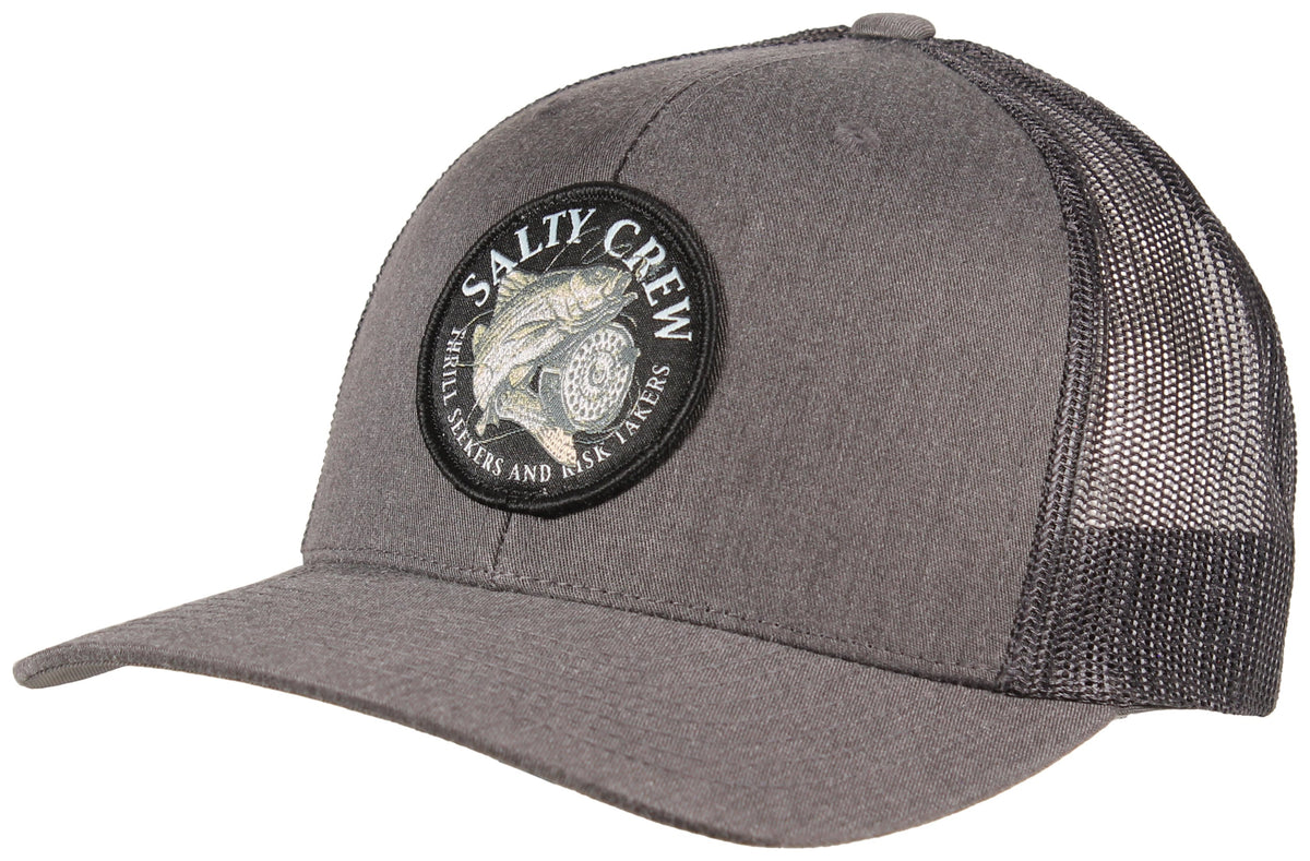 Salty Crew Reel Fly Retro Trucker Hat - Dark Heather Grey