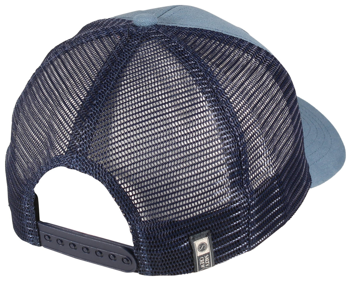 Salty Crew Skewed Trucker Hat - Pilot Blue – back view