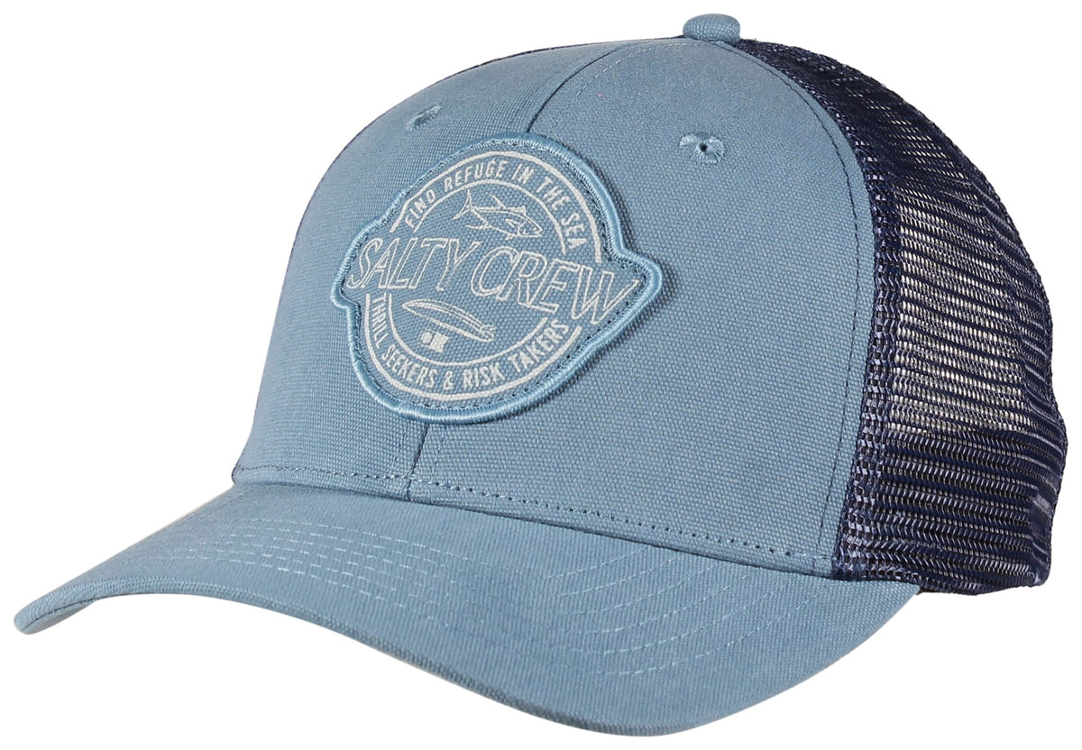 Salty Crew Skewed Trucker Hat - Pilot Blue