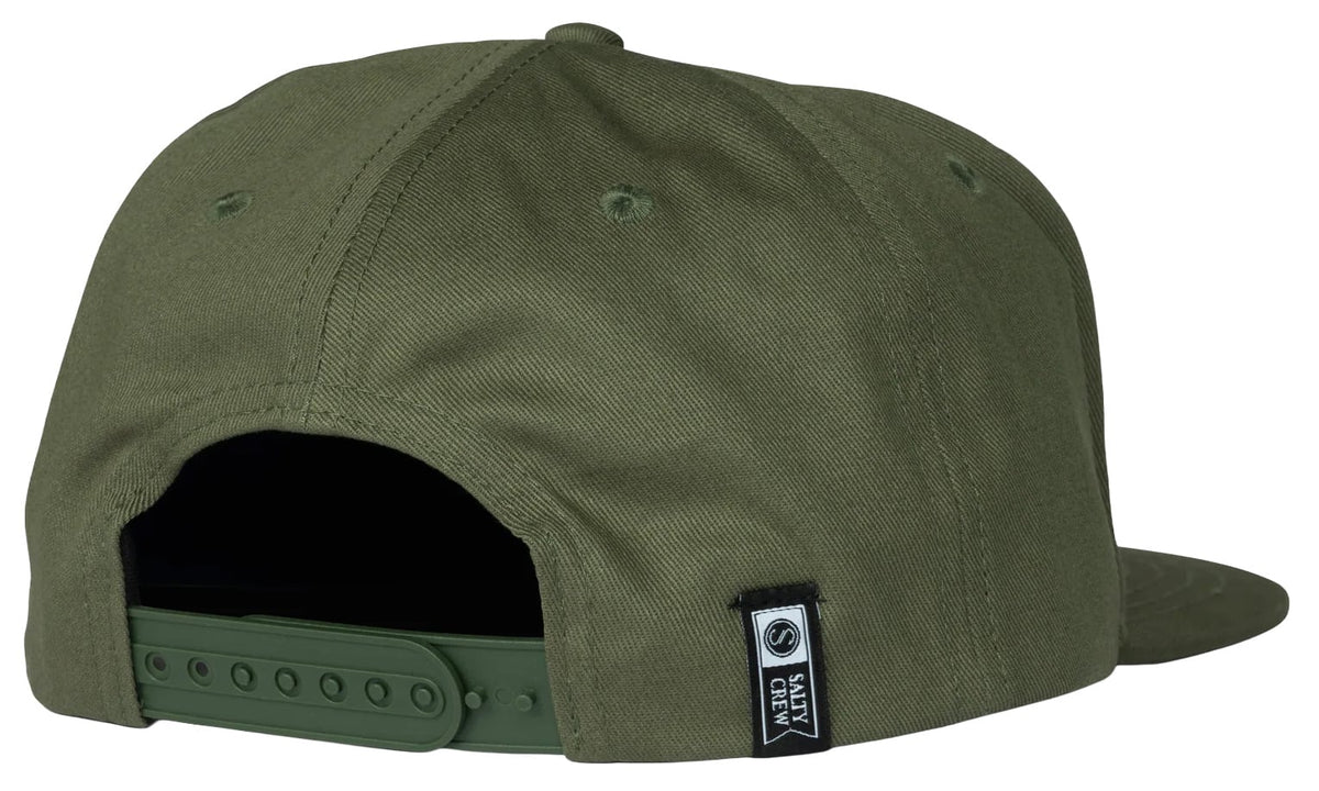 Salty Crew Seawater Snapback Hat - Olive – back view