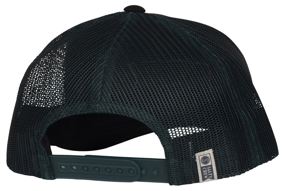 Salty Crew Pinnacle Retro Trucker Hat - Black / Hydro – back view
