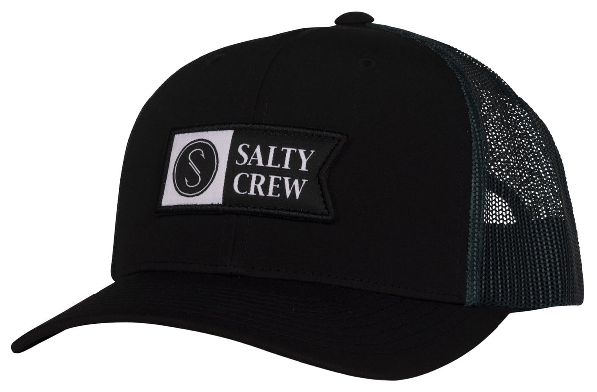 Salty Crew Pinnacle Retro Trucker Hat - Black / Hydro