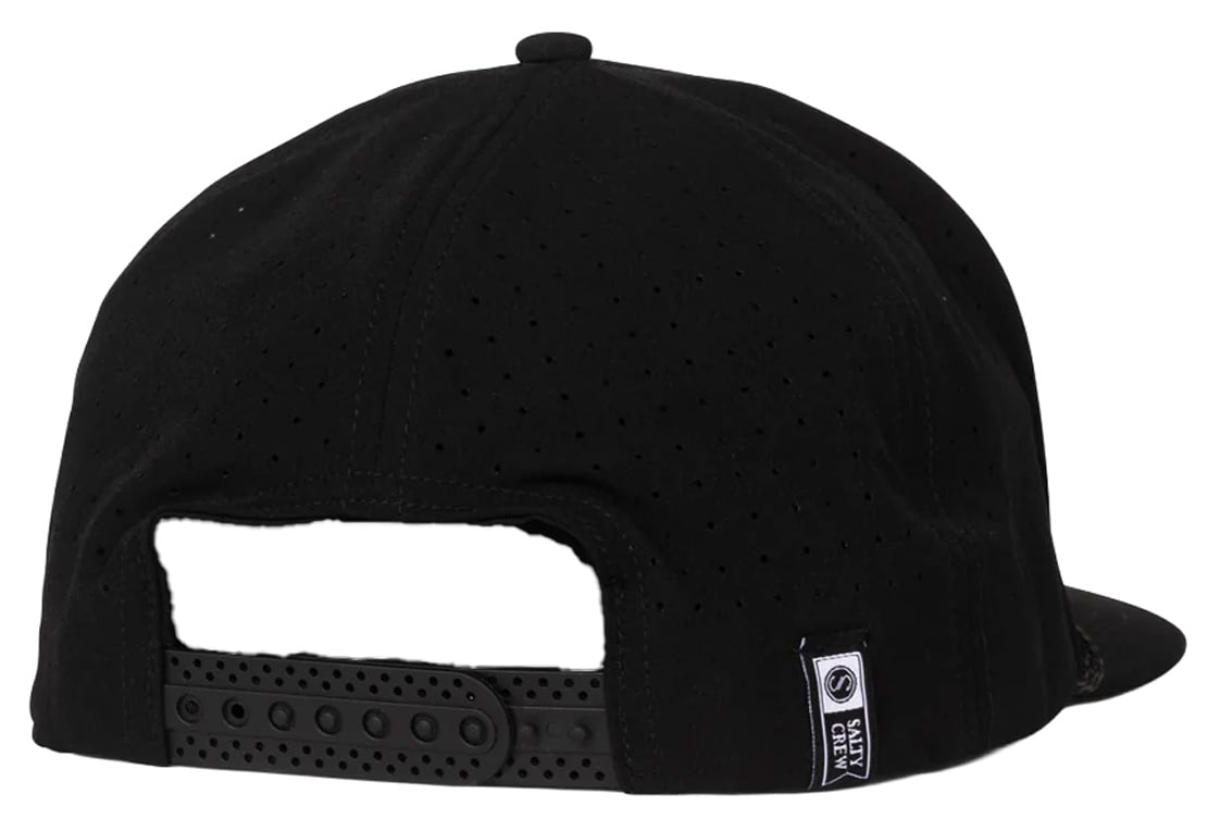 Salty Crew Long Range Men's Snapback Hat - Black – back view