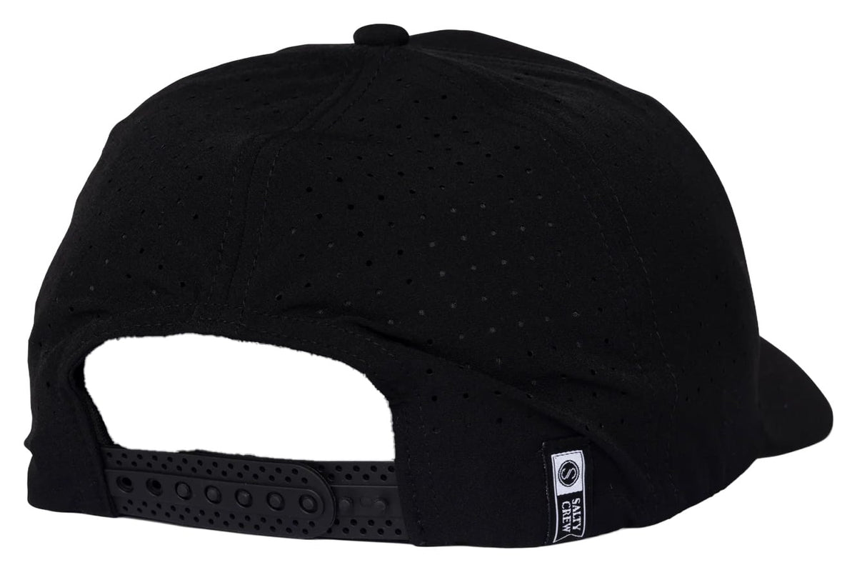 Salty Crew Lowdown Men's Snapback Hat - Black – back view