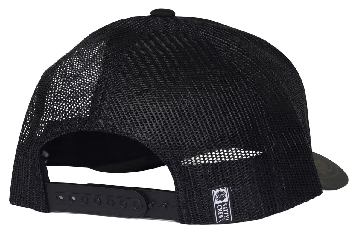Salty Crew Pinnacle 2 Retro Men's Trucker Hat - Camo / Black – back view