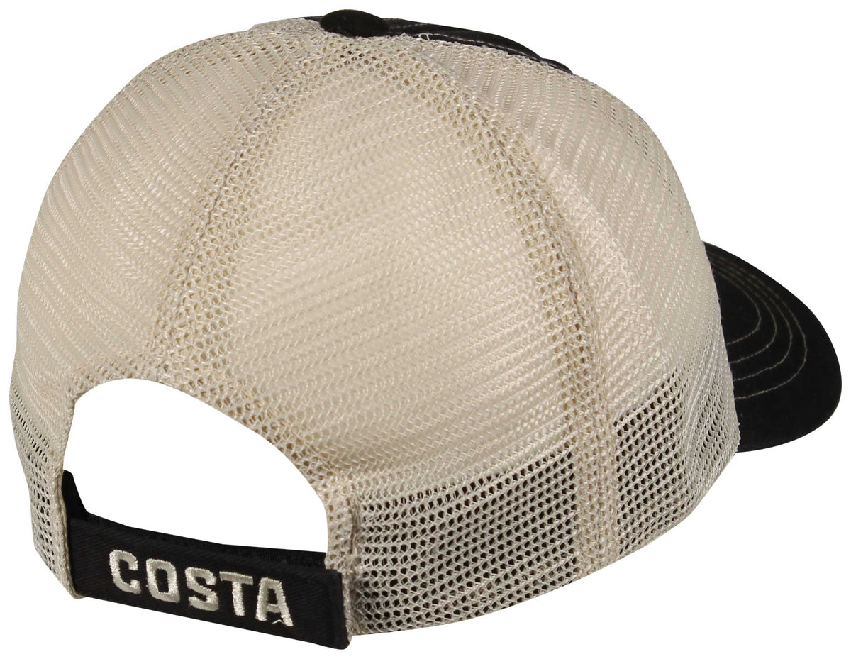 Costa Mesh Trucker Hat - Black / Stone – back view