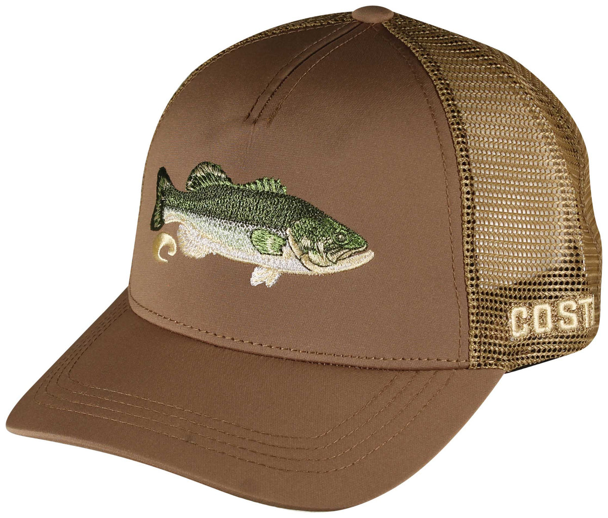 Costa Bass Stitched Trucker Hat - Working Brown