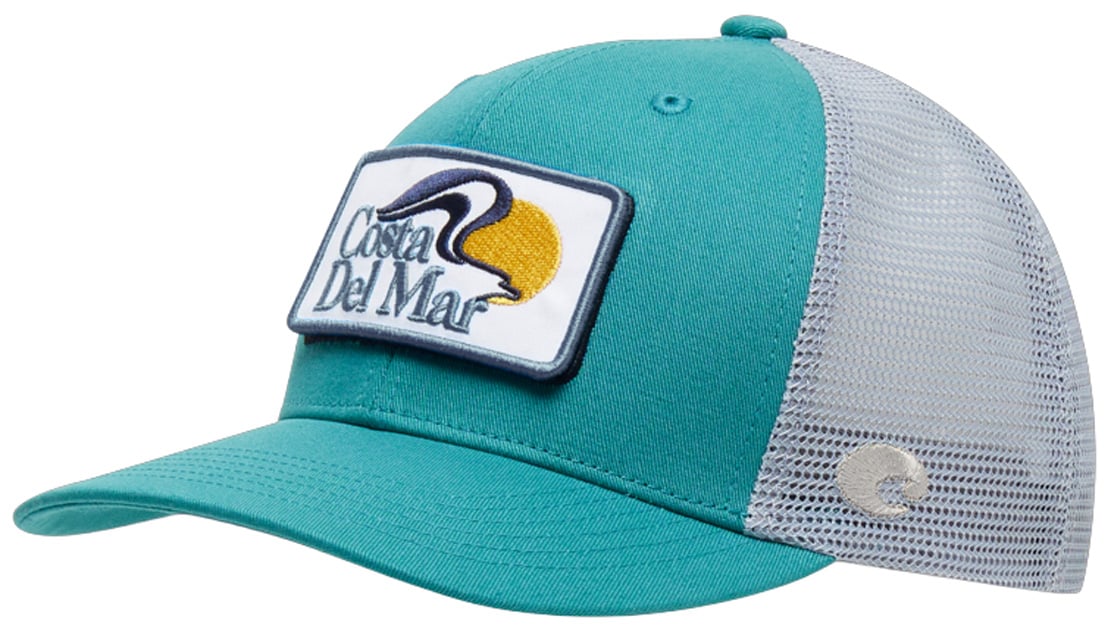 Costa Patch Velcro Men's Trucker Hat - Seafoam / White