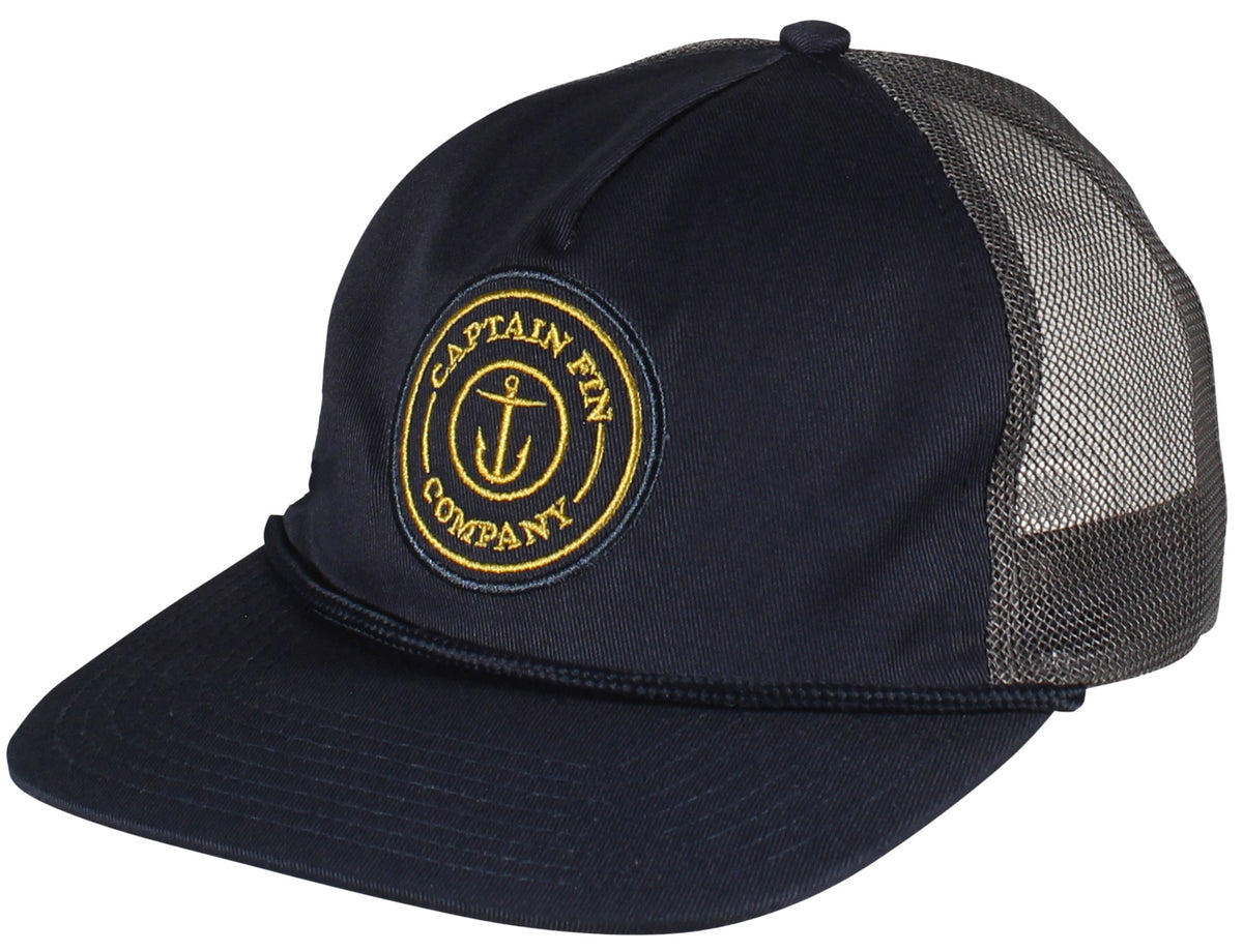 Captain Fin Fresh Catch Trucker Hat - Navy, front view