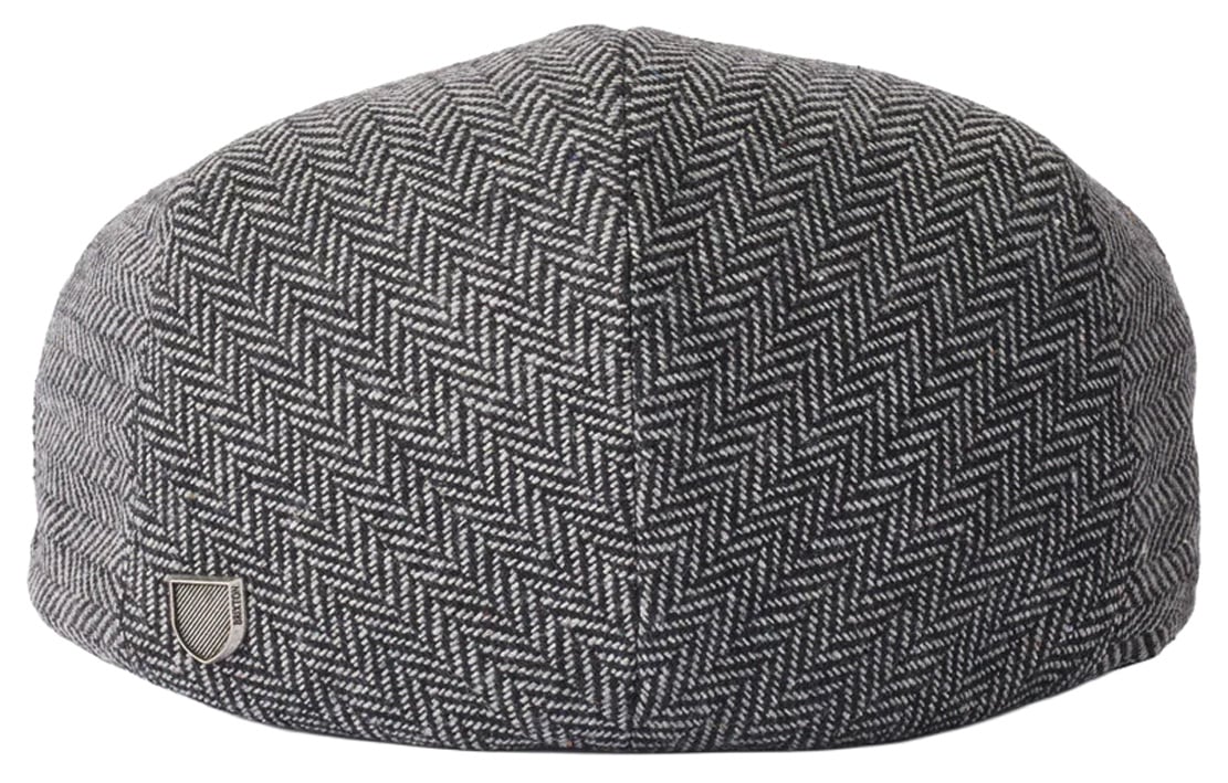Brixton Hooligan Flat Cap - Grey / Black – back view