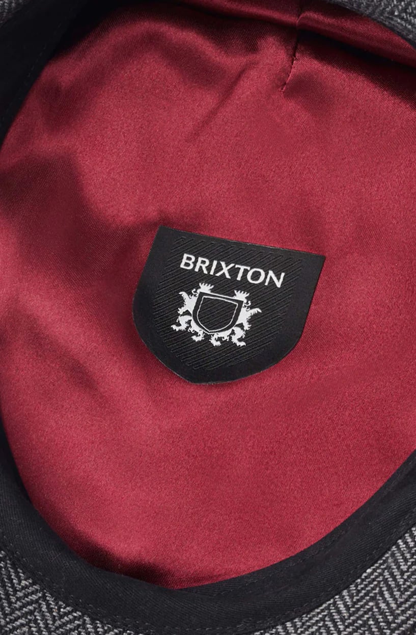 Brixton Hooligan Flat Cap - Grey / Black – alternate view 1
