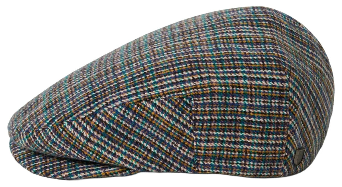 Brixton Hooligan Flat Cap - Multi Plaid – back view